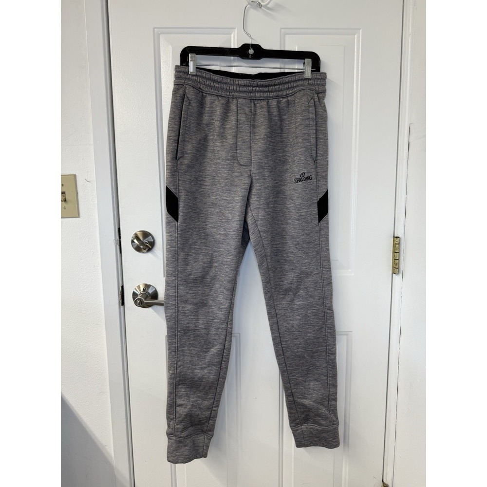 Spalding Sweatpants Mens Medium Gray/Black Straight  Leg‎ Pants Adult